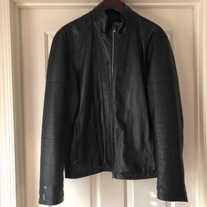 Zegna Sport Black Leather Jacket